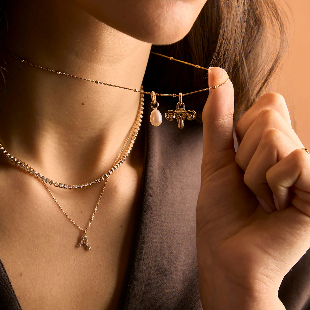 A&M x Hertility Uterus Charm in Gold - Image 4