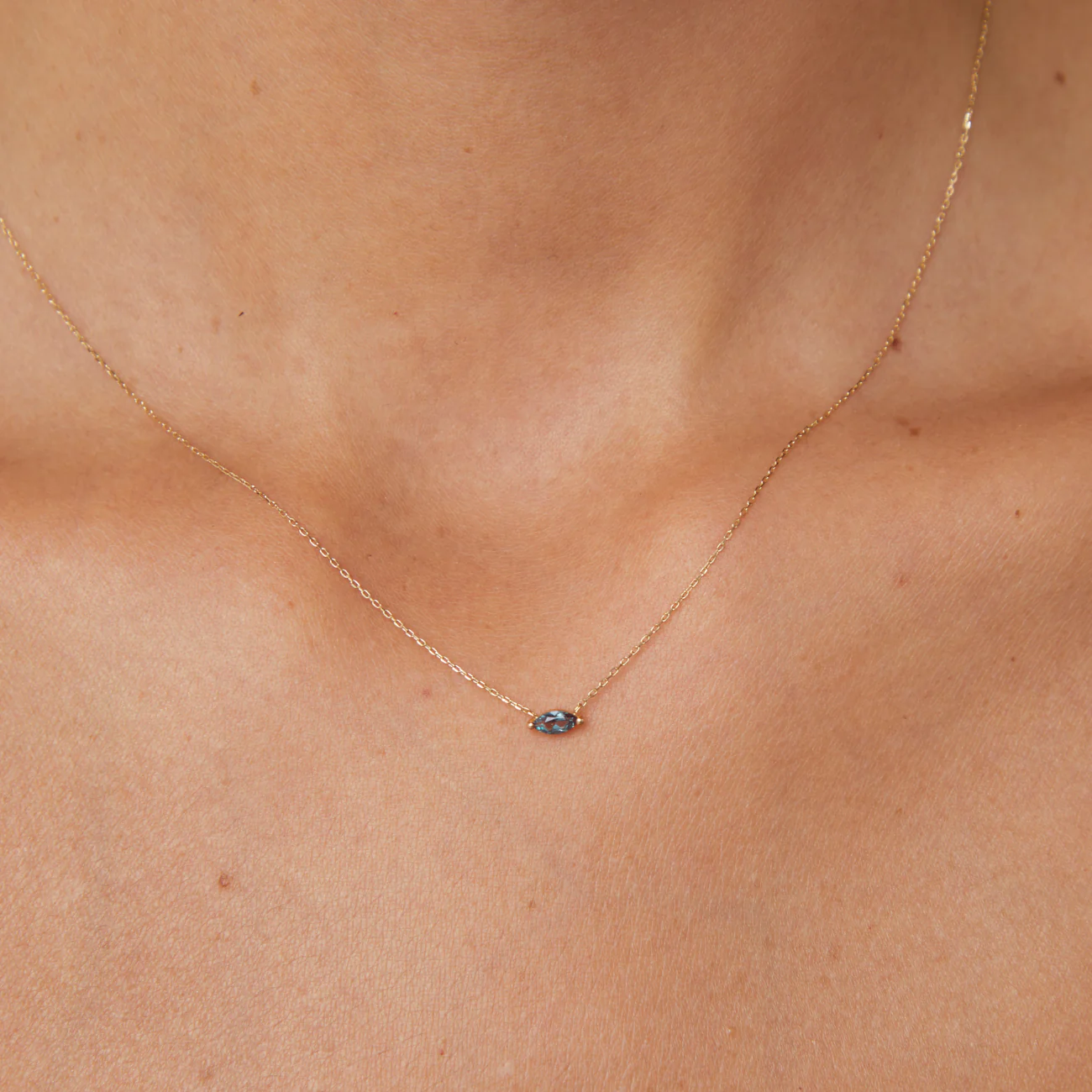 Alexandrite Marquise Necklace in Solid Gold - Image 2