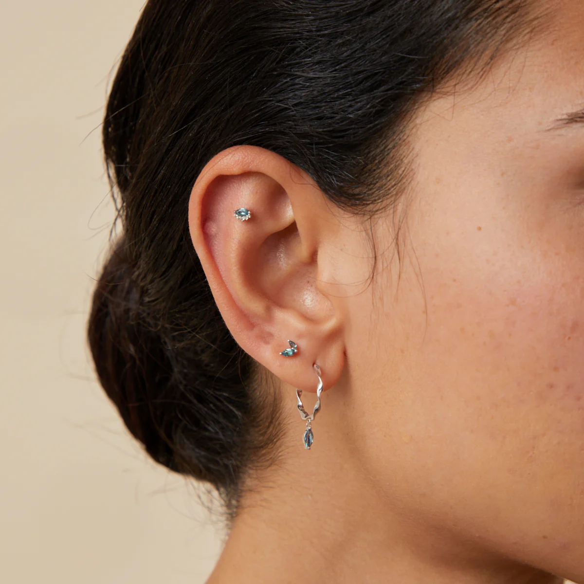 Alexandrite Marquise Studs in Solid White Gold - Image 3