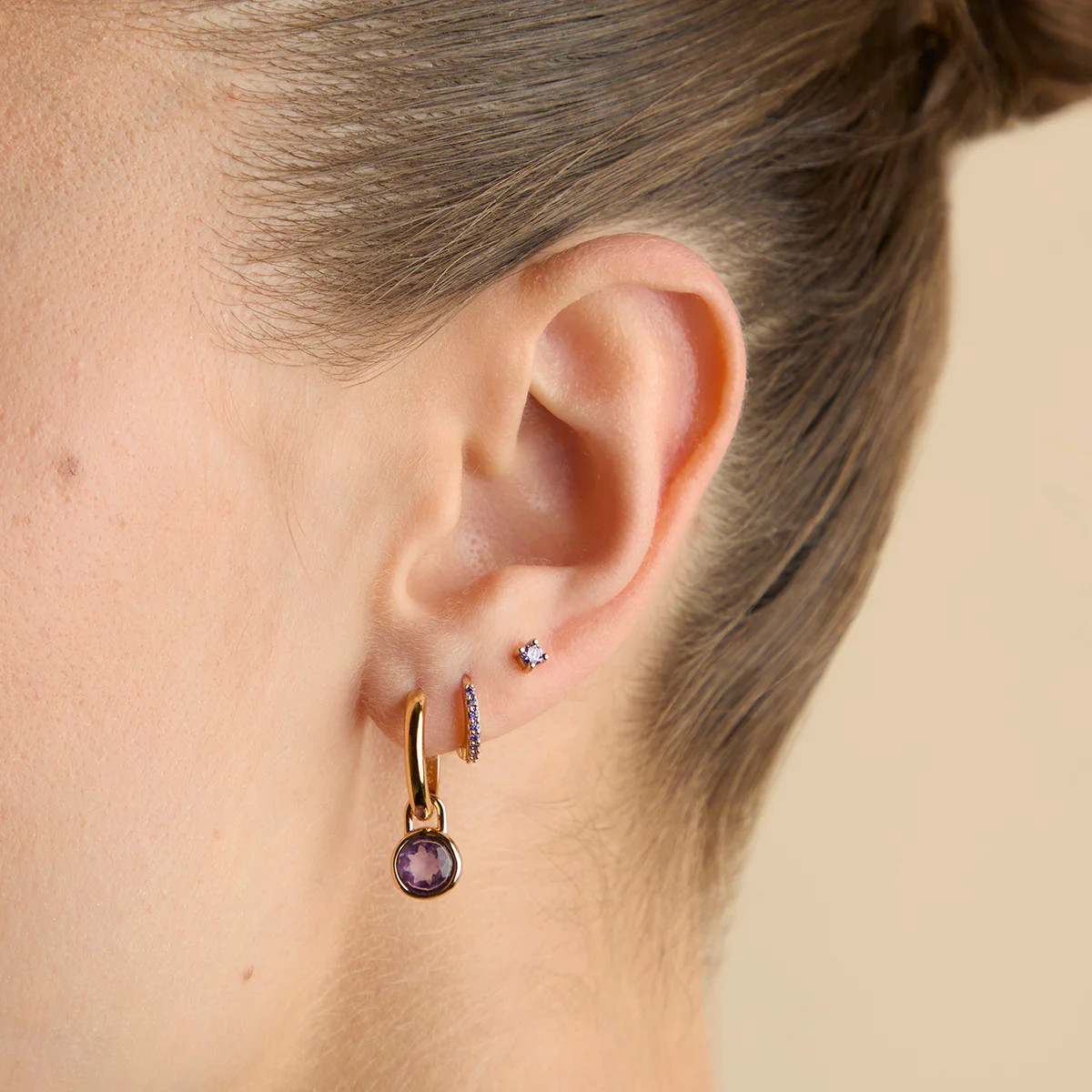 Amethyst February Clip Charm in Gold - Image 4