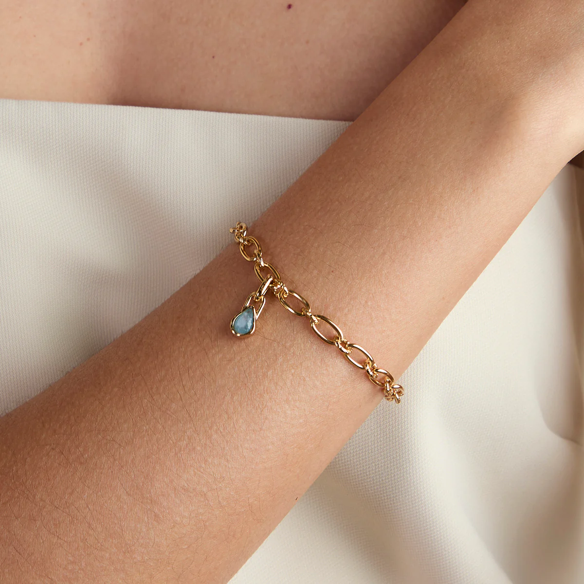 Aquamarine March Clip Charm in Gold - Image 2