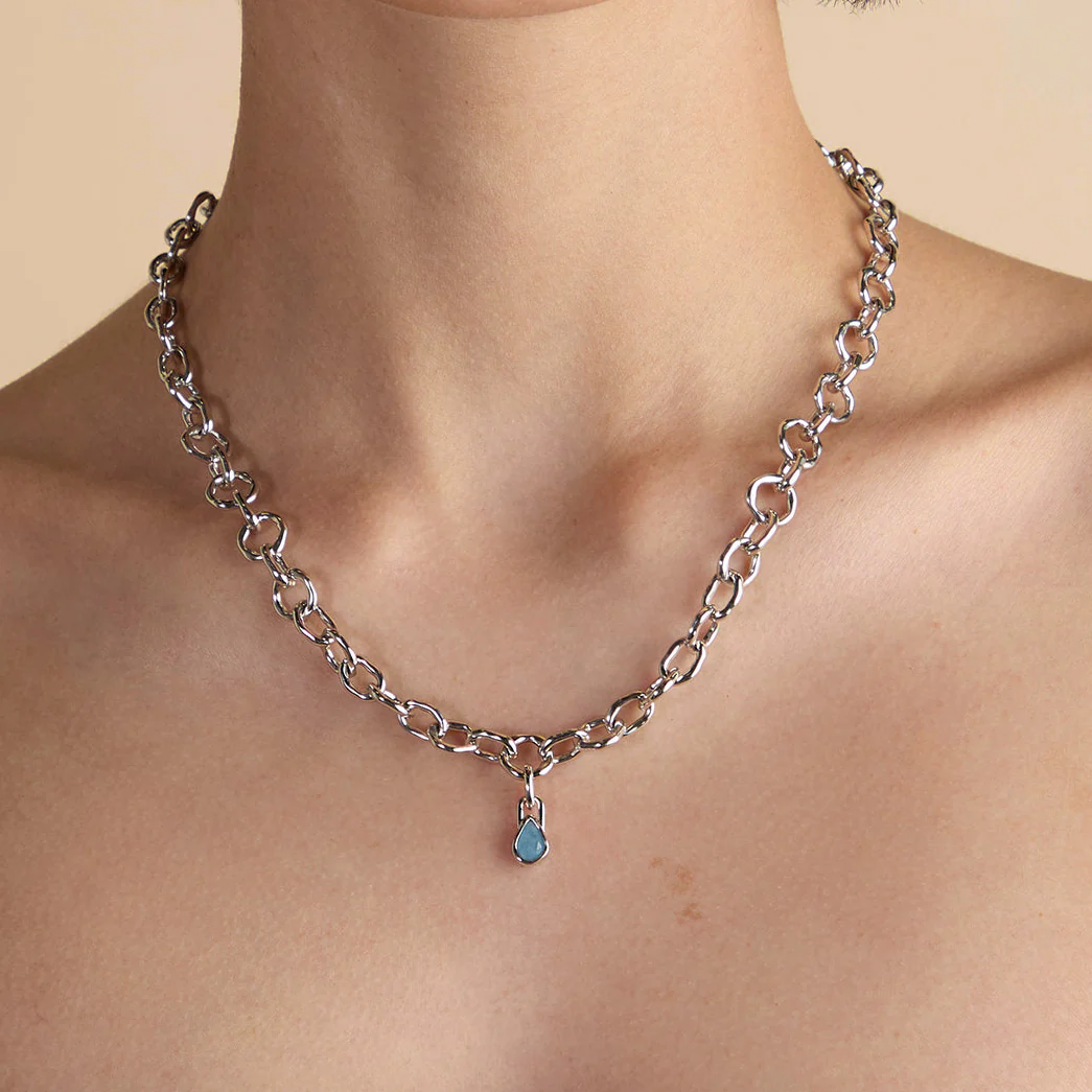 Aquamarine March Clip Charm in Silver - Image 2
