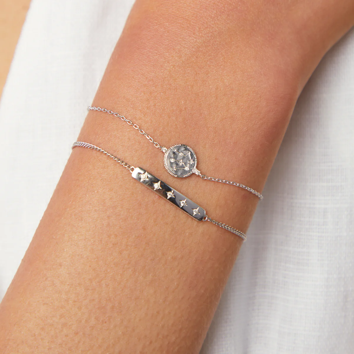 Aquarius Zodiac Bracelet in Silver - Image 3