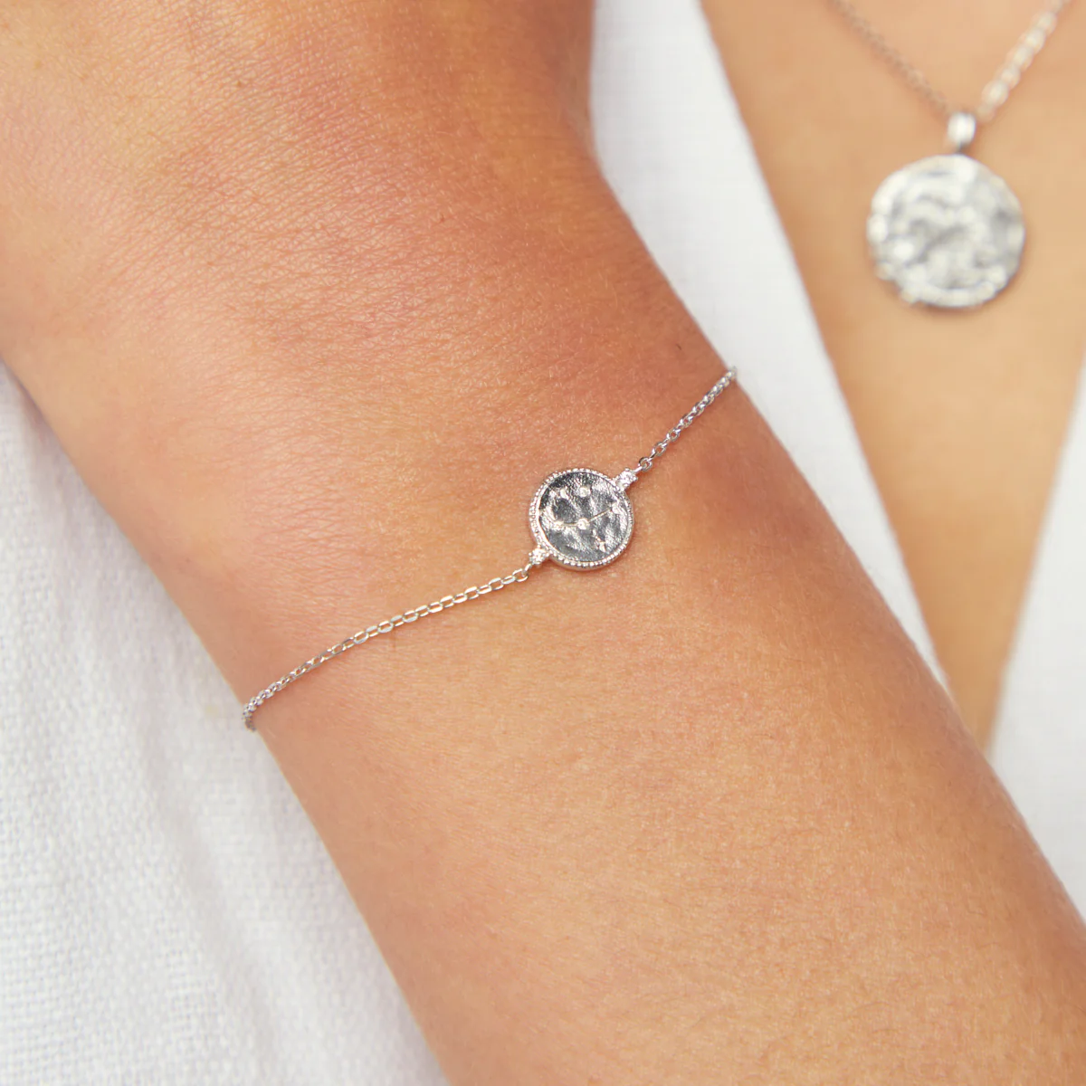 Aries Zodiac Bracelet in Silver - Image 2