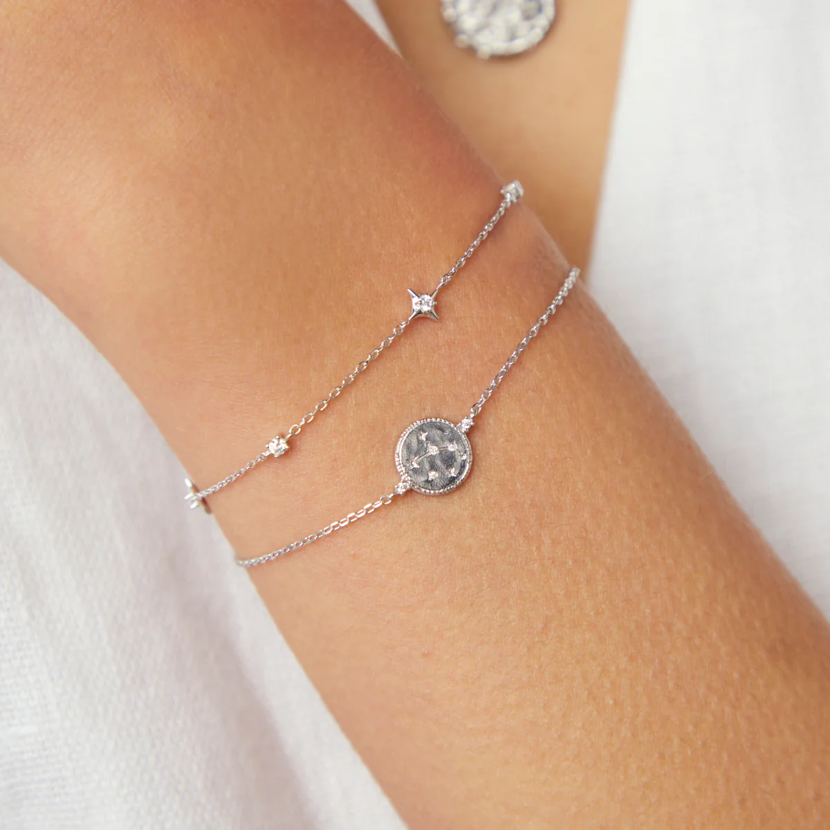 Aries Zodiac Bracelet in Silver - Image 3
