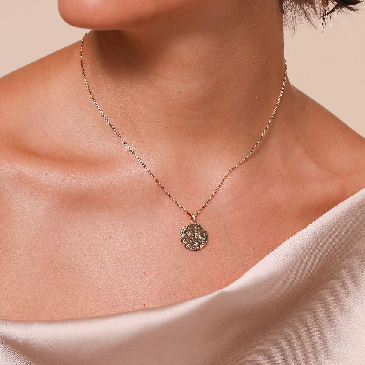 Aries Zodiac Pendant Necklace in Gold - Image 2