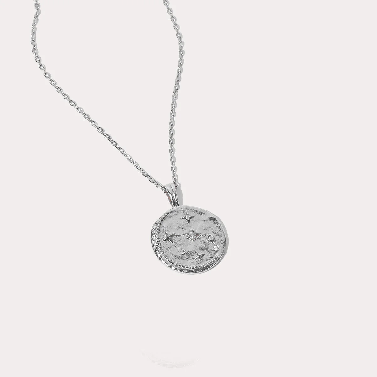 Aries Zodiac Pendant Necklace in Silver - Image 3