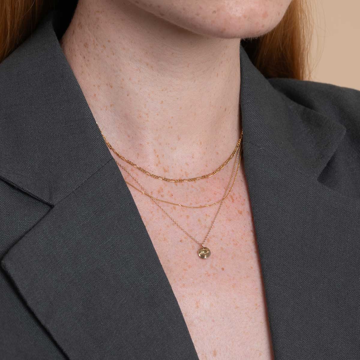 August Peridot Birthstone Necklace in Solid Gold - Image 3