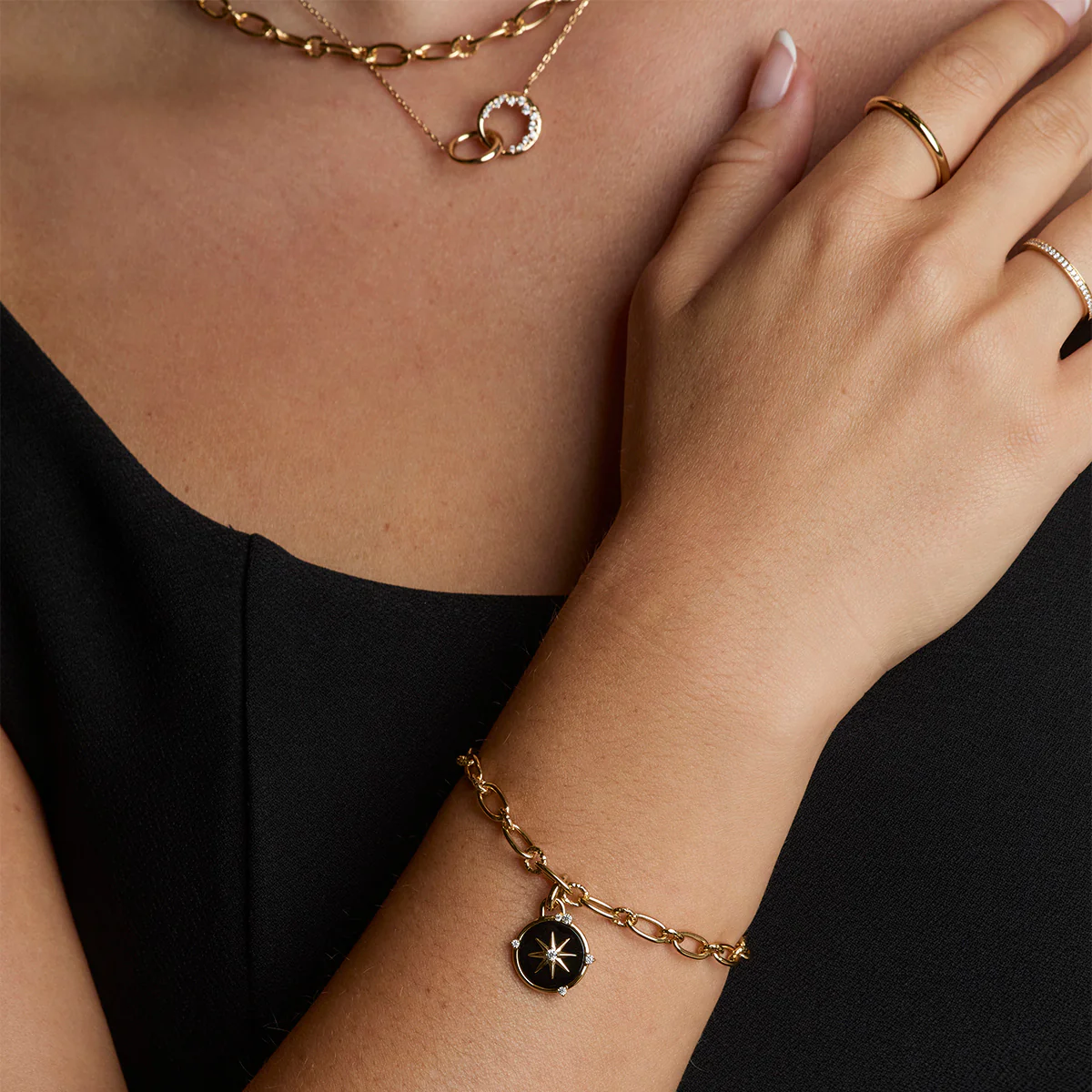 Black Star Clip Charm in Gold - Image 2