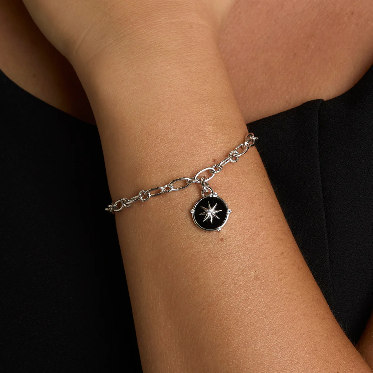 Black Star Clip Charm in Silver - Image 2