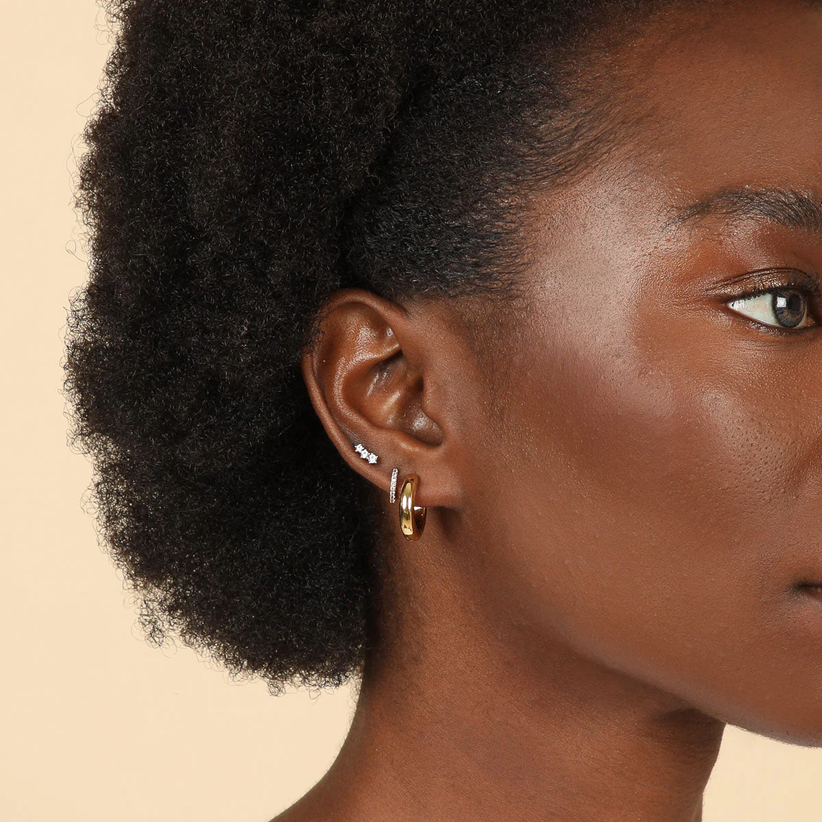 Bold Medium Hoops in Gold - Image 4