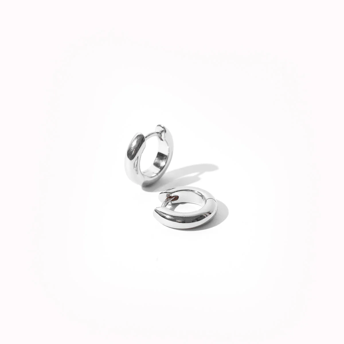 Bold Small Hoops in Silver - Image 3
