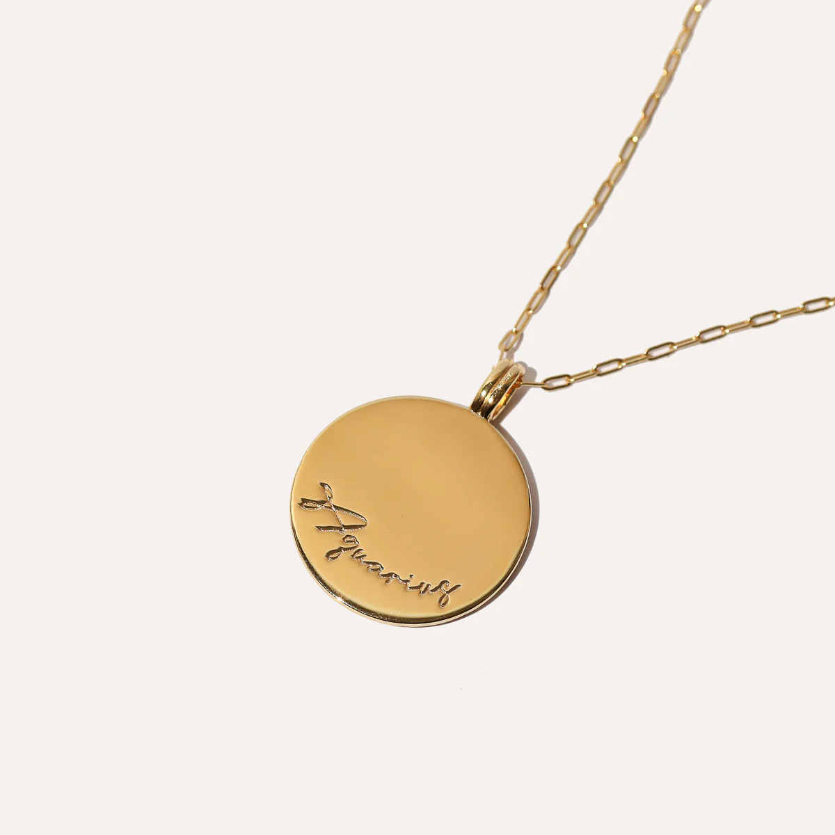 Aquarius Bold Zodiac Pendant Necklace in Gold - Image 5