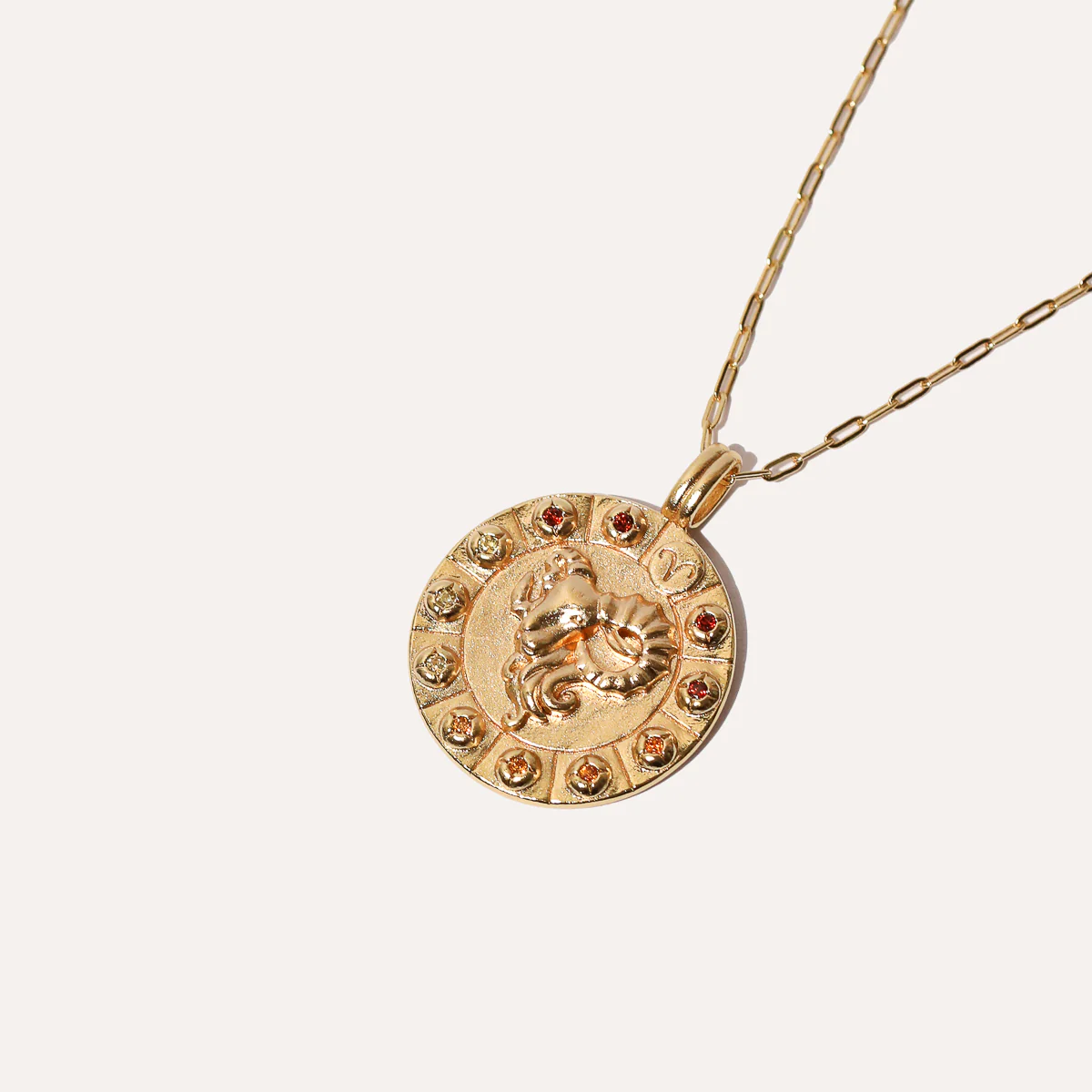 Aries Bold Zodiac Pendant Necklace in Gold - Image 3