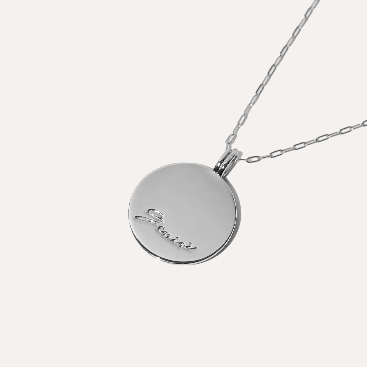 Gemini Bold Zodiac Pendant Necklace in Silver - Image 5