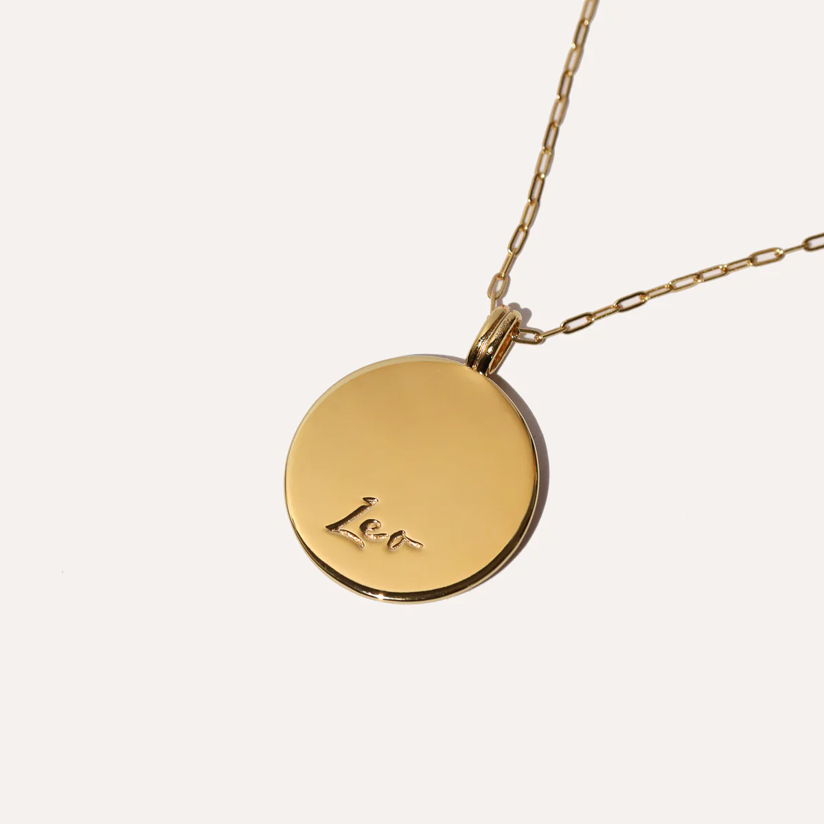 Leo Bold Zodiac Pendant Necklace in Gold - Image 5