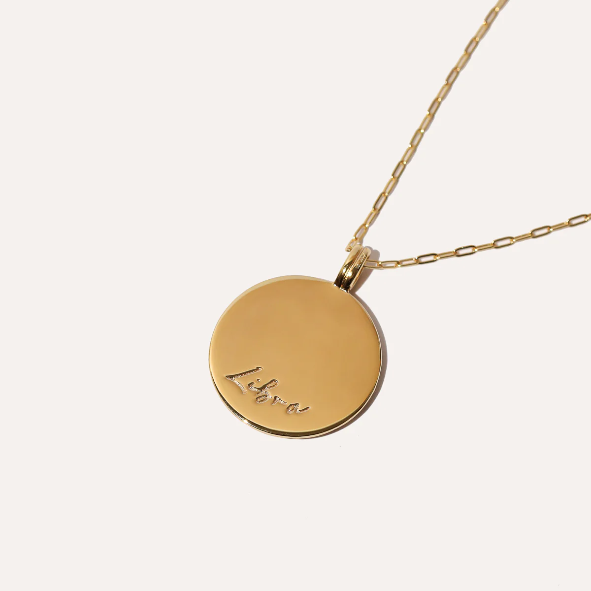 Libra Bold Zodiac Pendant Necklace in Gold - Image 5