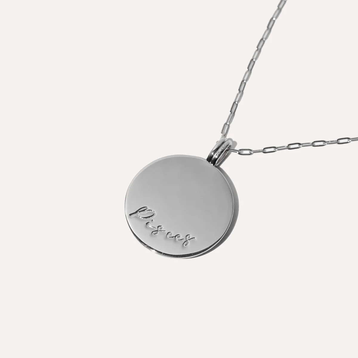 Pisces Bold Zodiac Pendant Necklace in Silver - Image 5