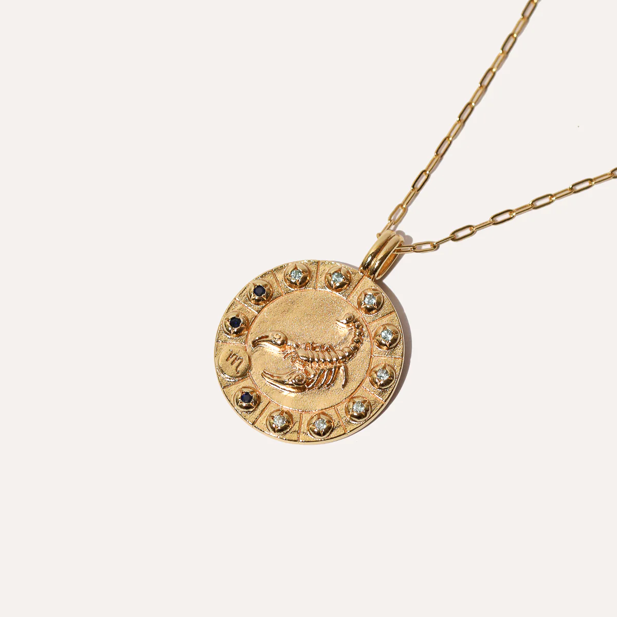 Scorpio Bold Zodiac Pendant Necklace in Gold - Image 3