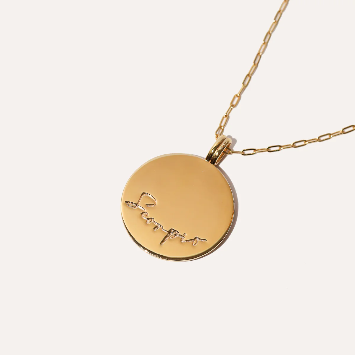 Scorpio Bold Zodiac Pendant Necklace in Gold - Image 5