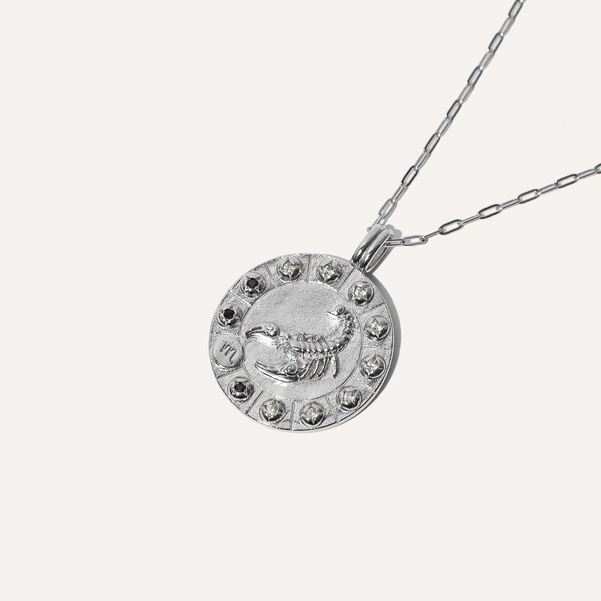 Scorpio Bold Zodiac Pendant Necklace in Silver - Image 3