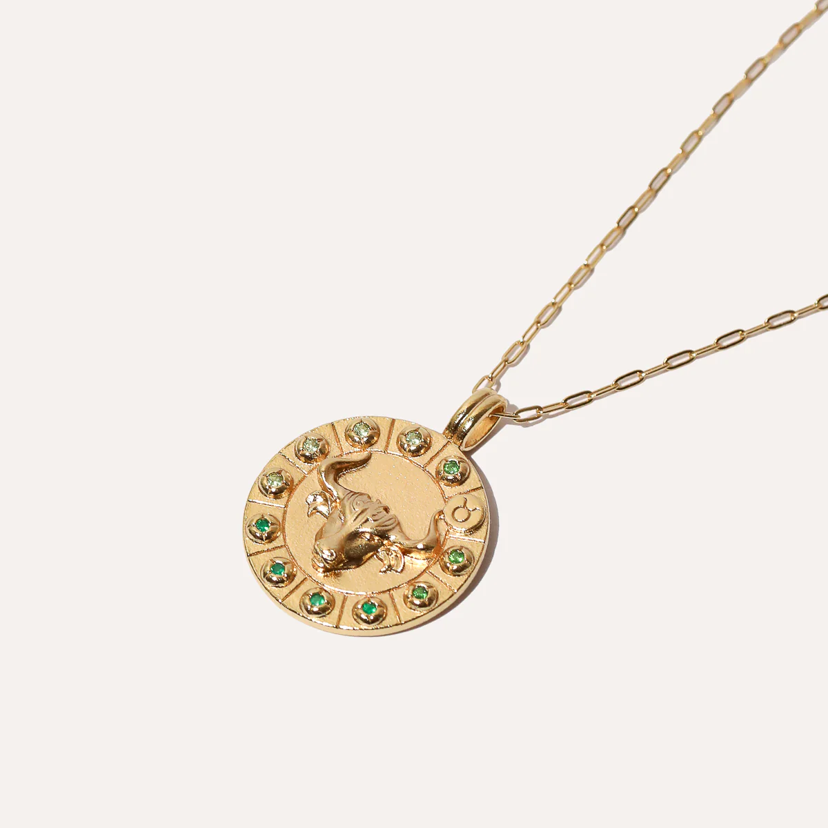 Taurus Bold Zodiac Pendant Necklace in Gold - Image 3
