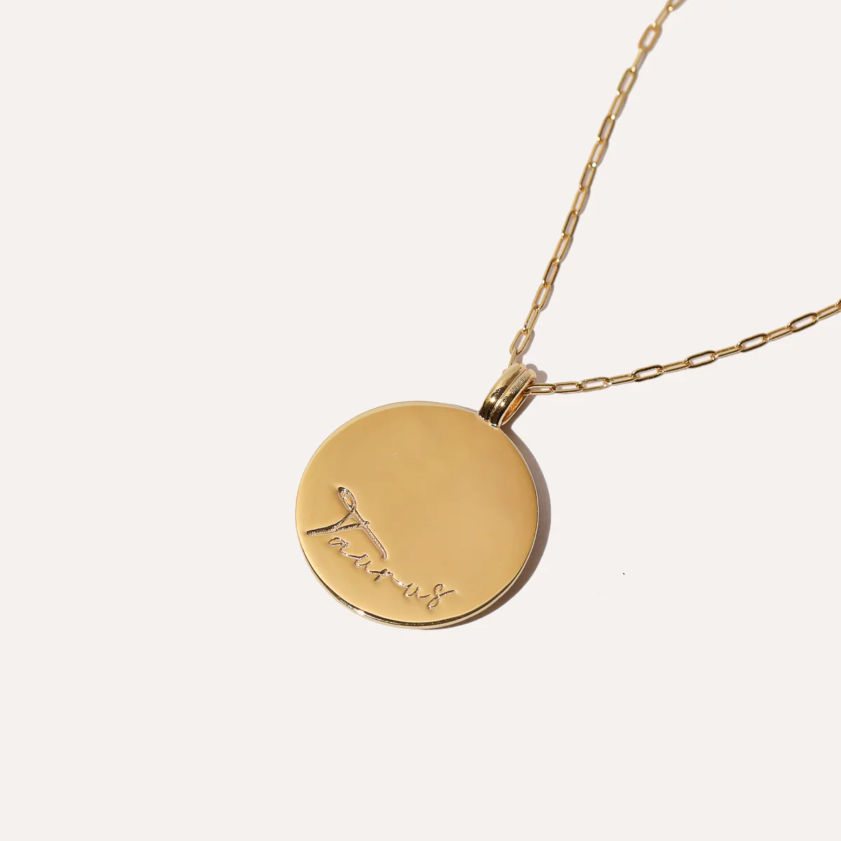 Taurus Bold Zodiac Pendant Necklace in Gold - Image 5