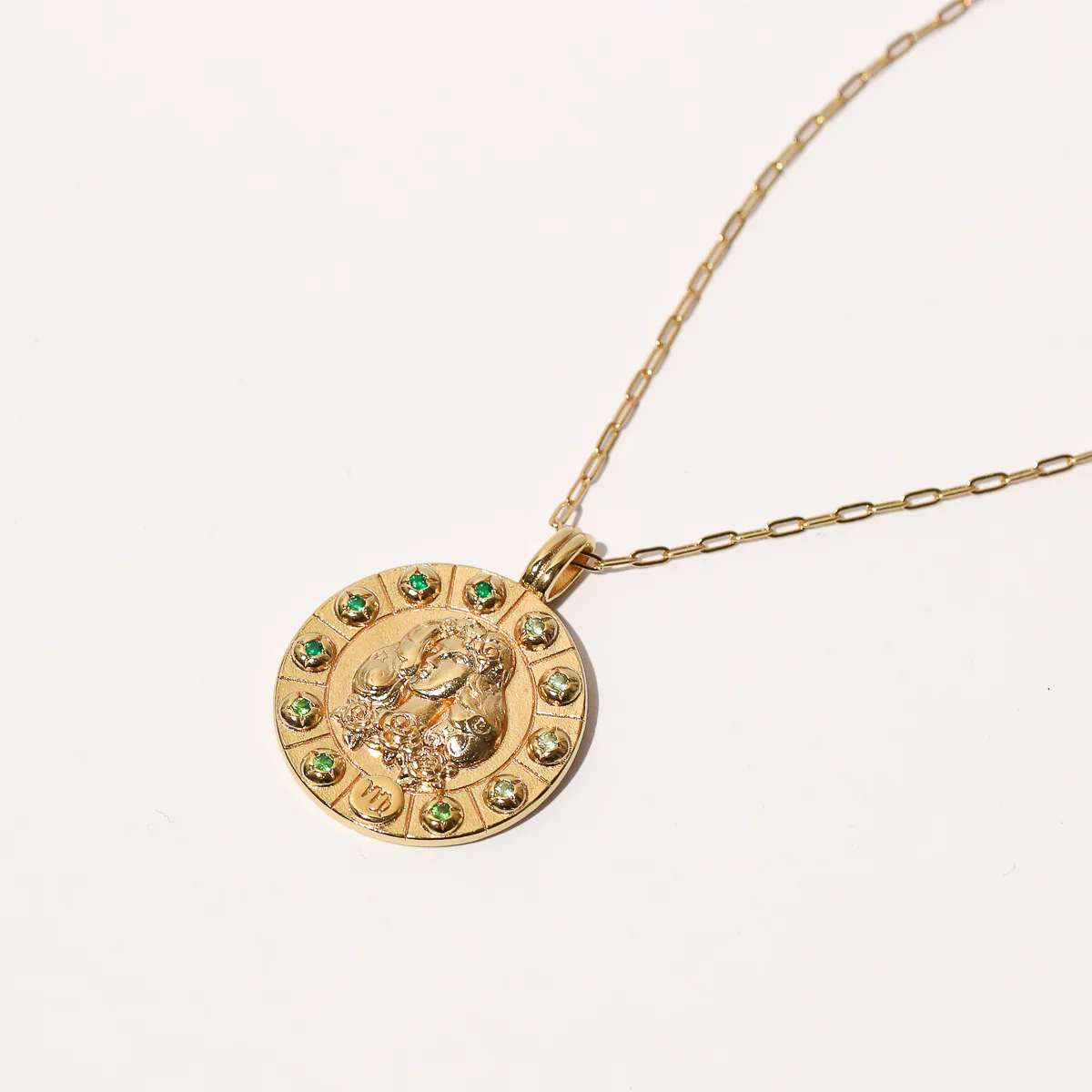 Virgo Bold Zodiac Pendant Necklace in Gold - Image 3
