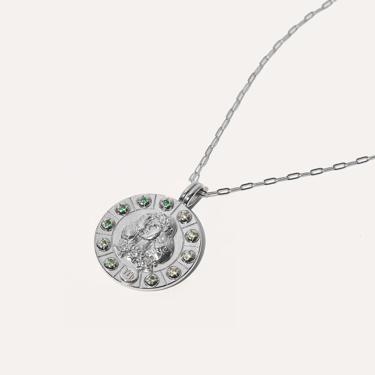 Virgo Bold Zodiac Pendant Necklace in Silver - Image 3