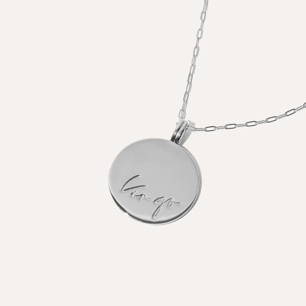 Virgo Bold Zodiac Pendant Necklace in Silver - Image 5