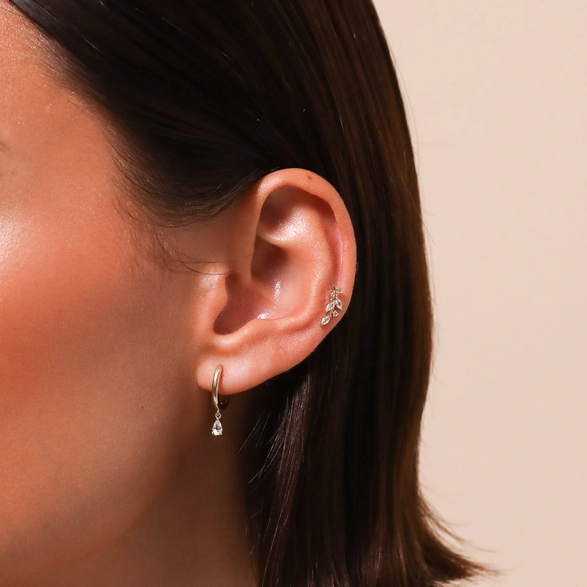 Botanical Piercing Stud in Solid Gold - Image 4