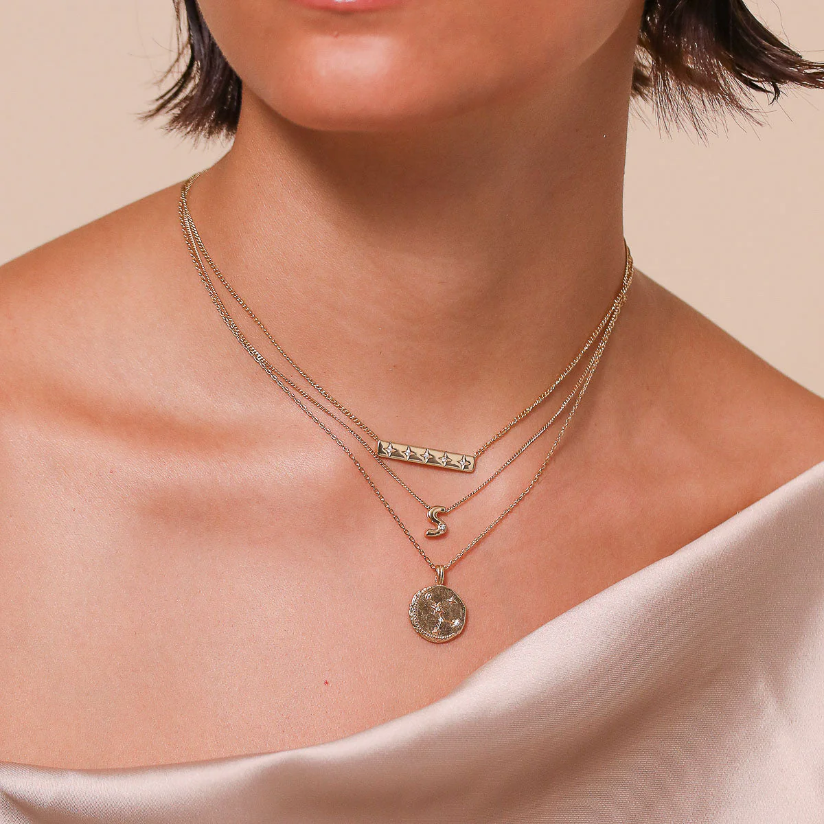 Cancer Zodiac Pendant Necklace in Gold - Image 3