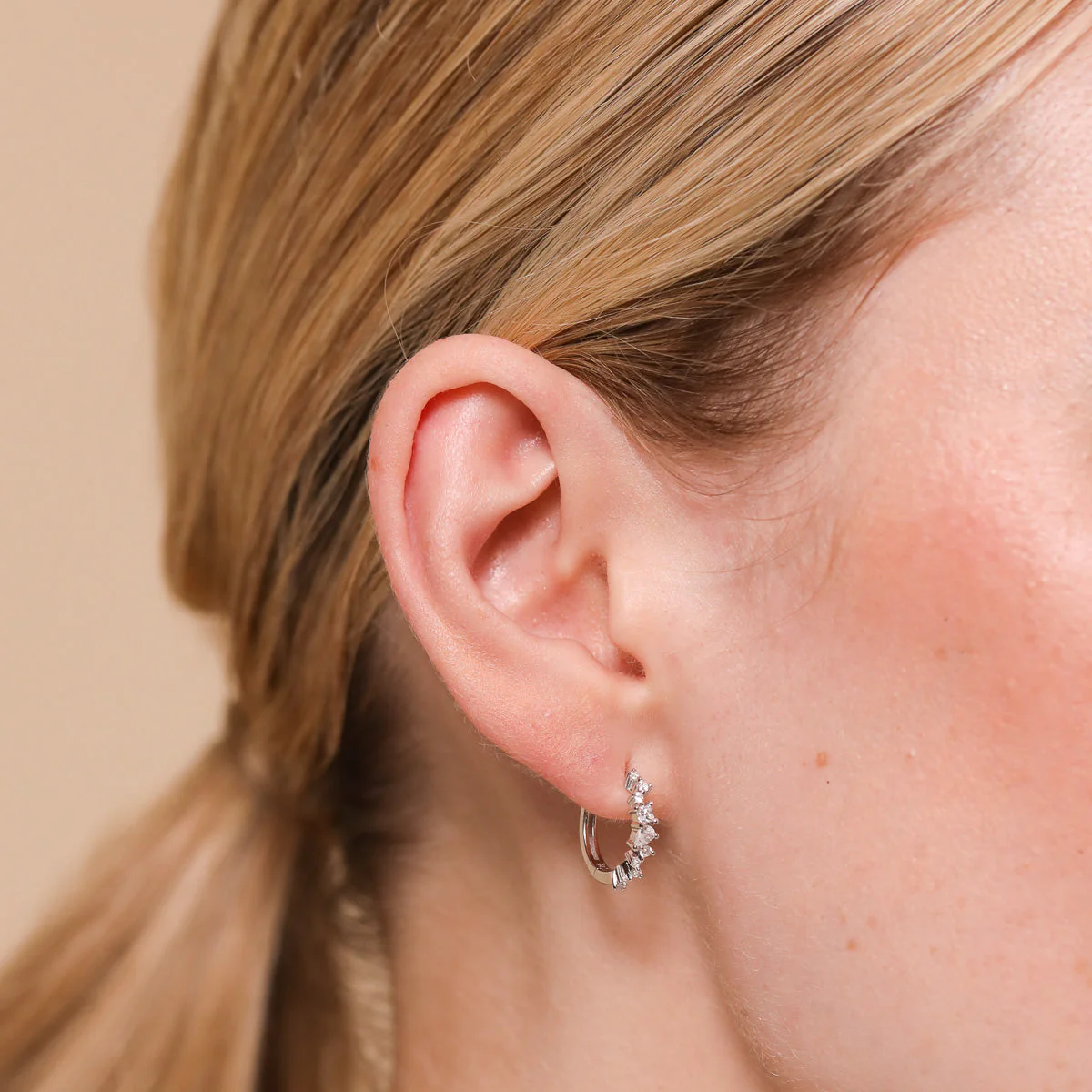 Celestial Crystal 11.5mm Hoop in Silver - Image 2