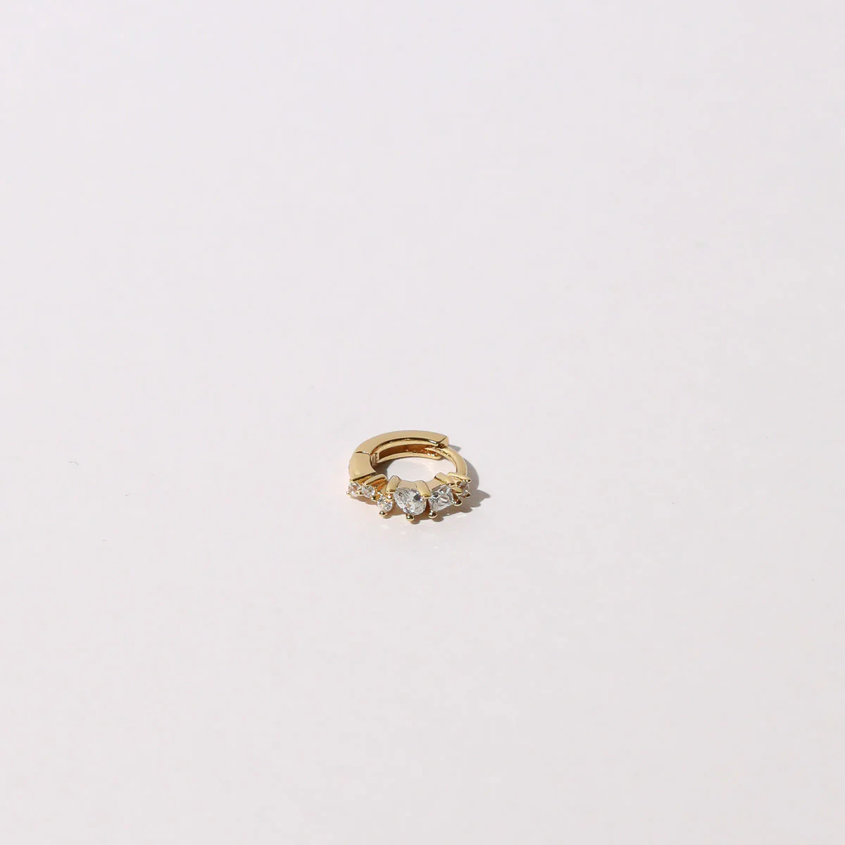 Celestial Crystal 6.5mm Hoop in Gold - Image 3