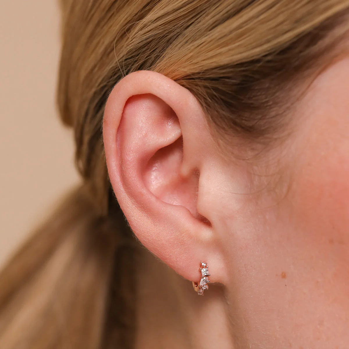 Celestial Crystal 6.5mm Hoop in Rose Gold - Image 2