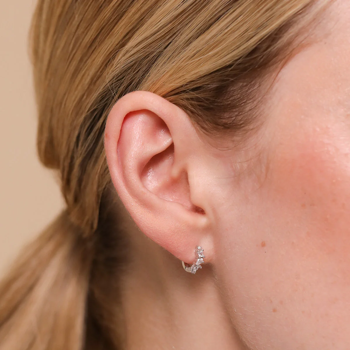 Celestial Crystal 6.5mm Hoop in Silver - Image 2