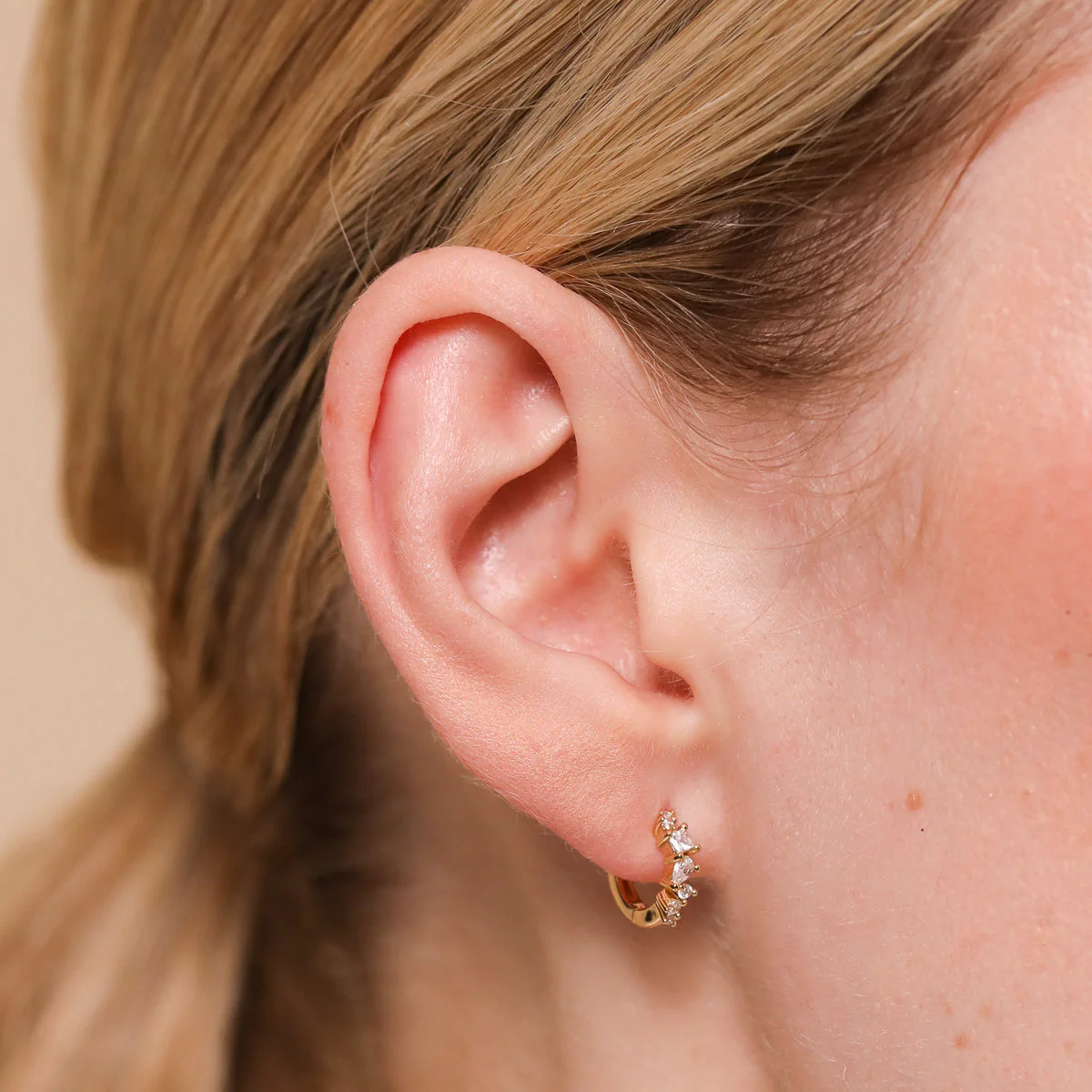 Celestial Crystal 8mm Hoop in Gold - Image 2