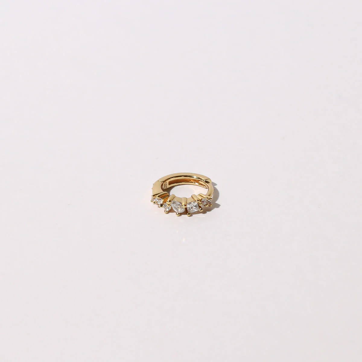 Celestial Crystal 8mm Hoop in Gold - Image 3