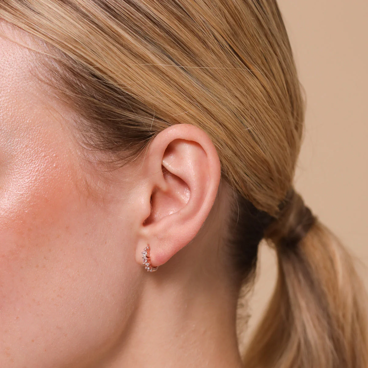 Celestial Crystal 8mm Hoop in Rose Gold - Image 2