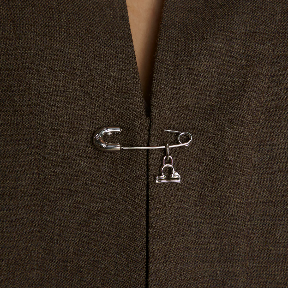 Charm Pin Brooch in Silver - Image 2