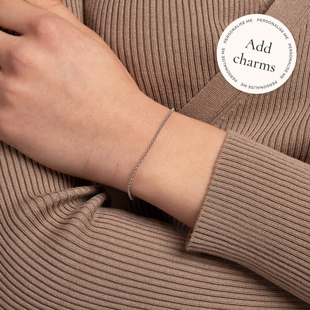Chelsea Chain Bracelet in Solid White Gold - Image 2