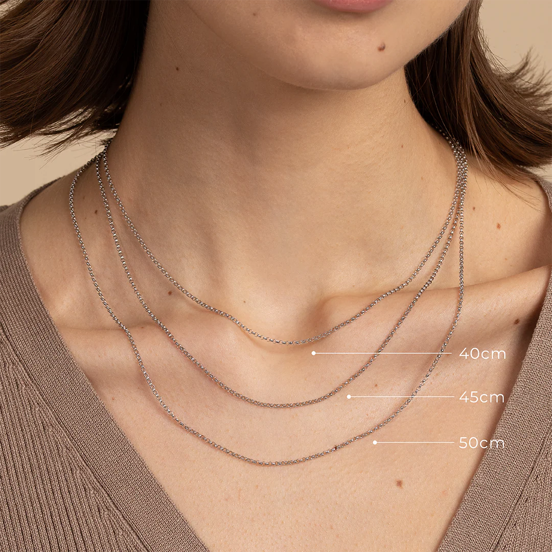 Chelsea Chain Necklace in Solid White Gold - Image 3