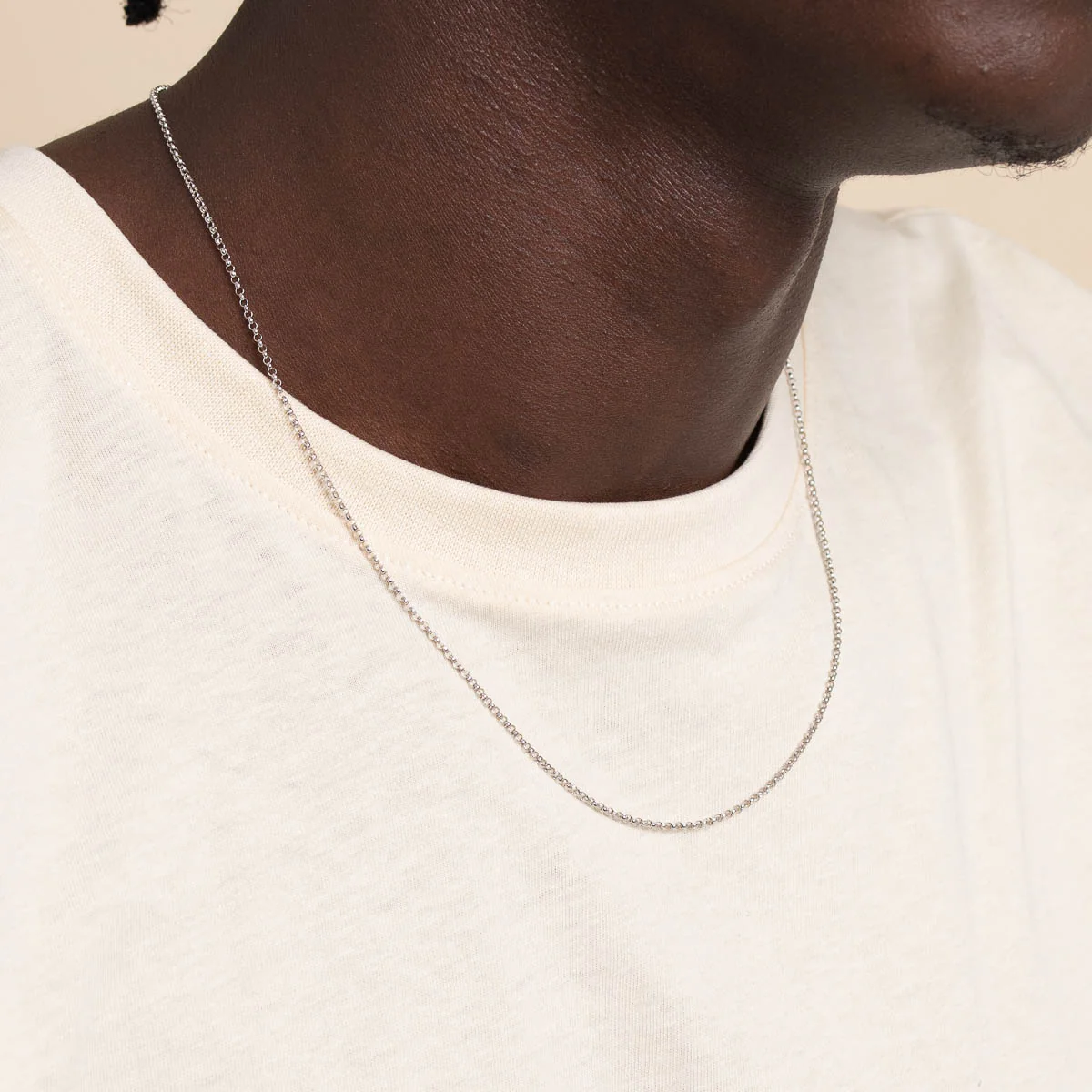 Chelsea Chain Necklace in Solid White Gold - Image 6
