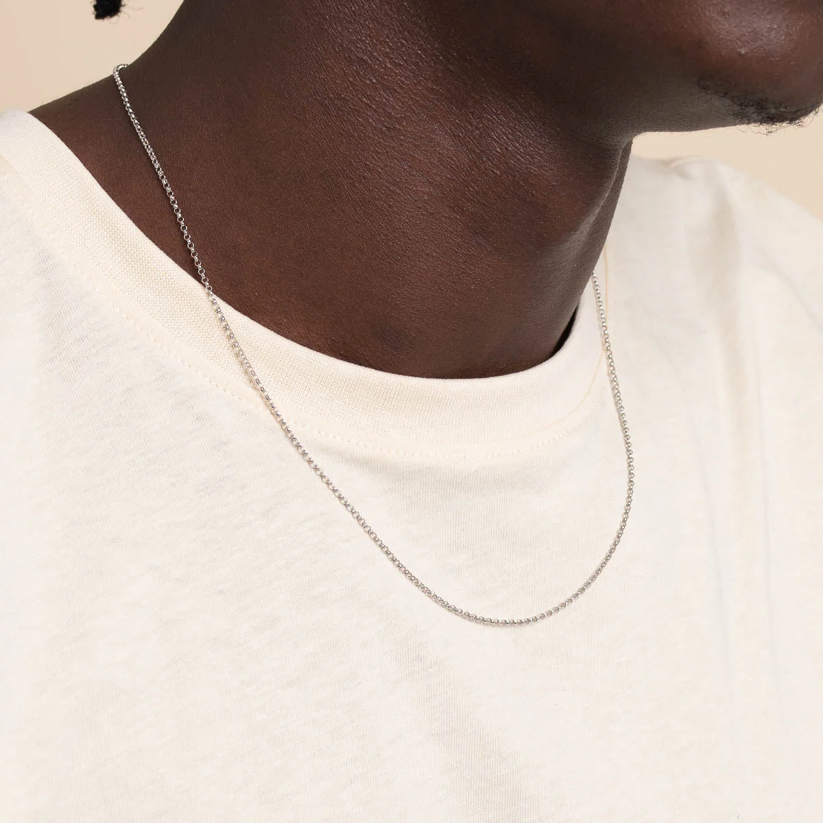 Chelsea Story Chain Necklace in Solid White Gold - Image 5