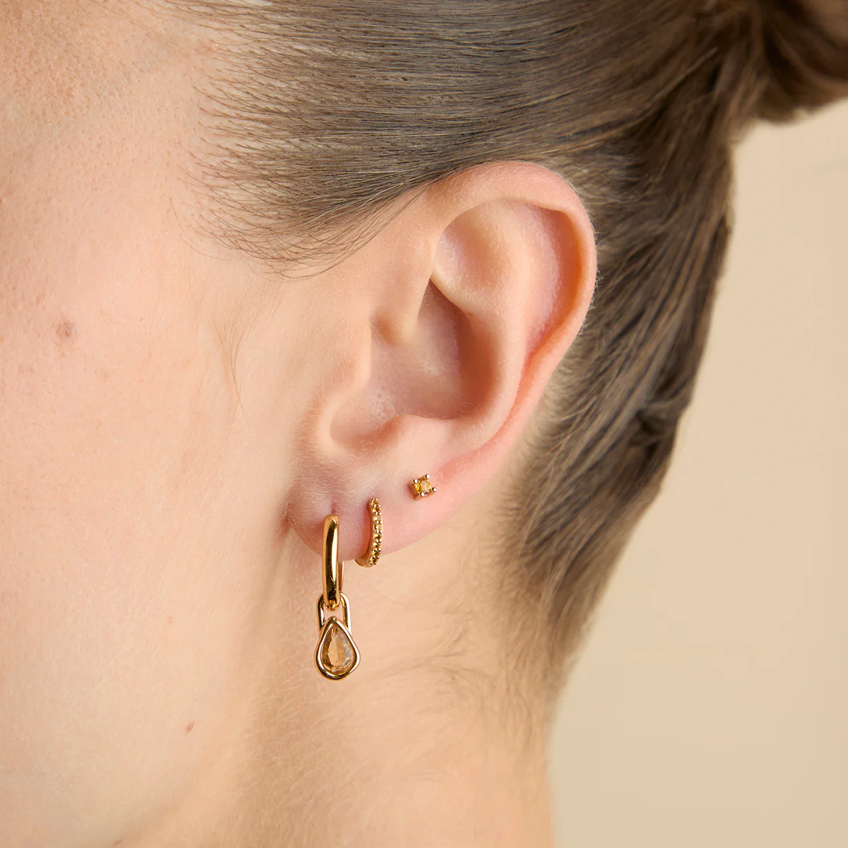 Citrine November Clip Charm in Gold - Image 4