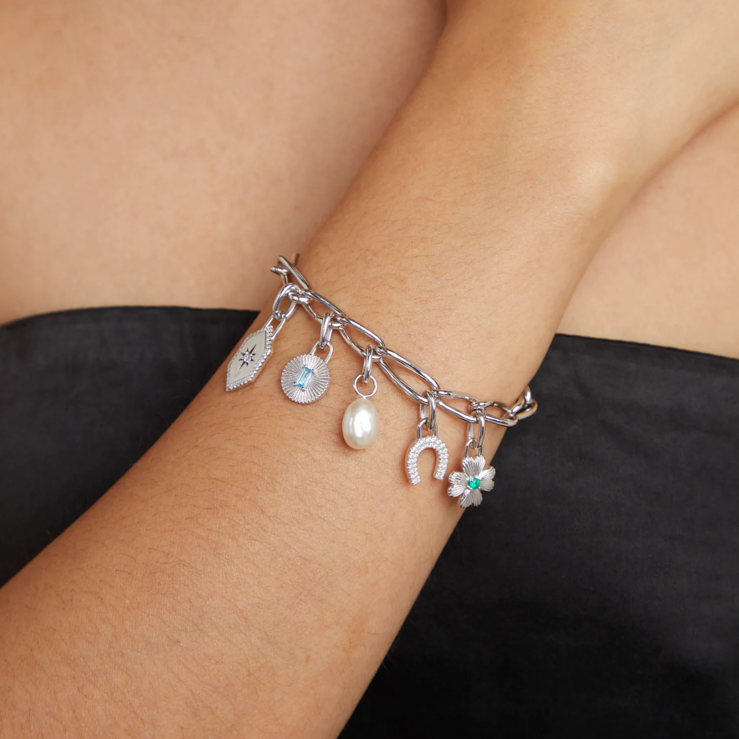 Clover Clip Charm in Silver - Image 4