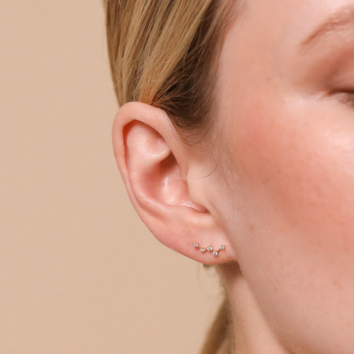 Constellation Piercing Stud in Solid White Gold - Image 2