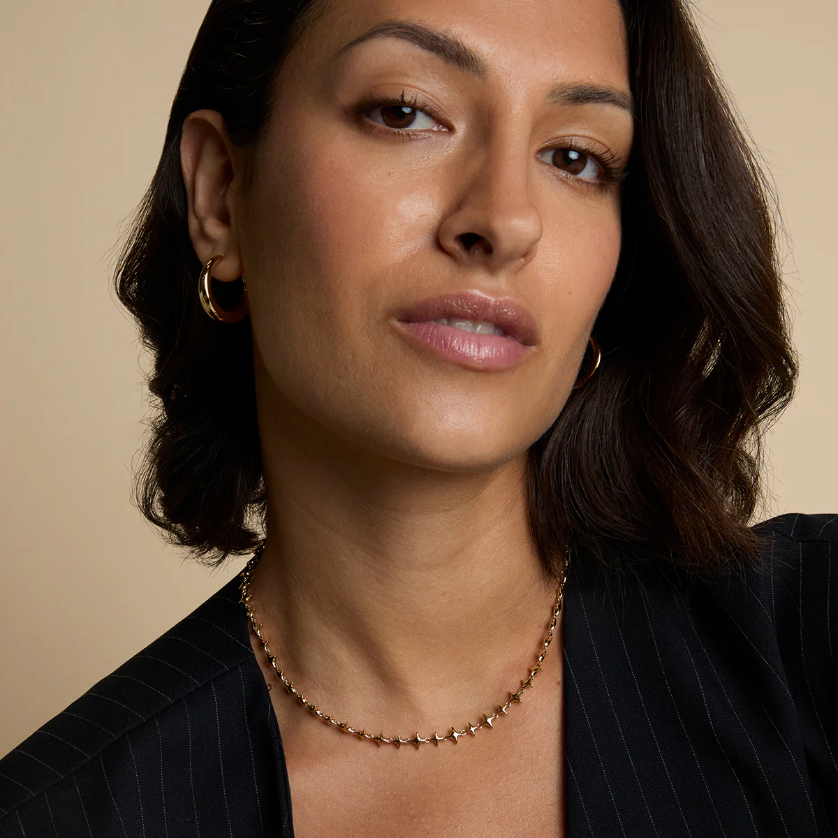 Cosmic Star Chain Necklace in Gold - Image 5