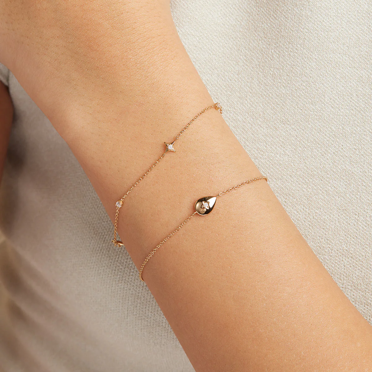 Cosmic Star Charm Bracelet in Gold - Image 3