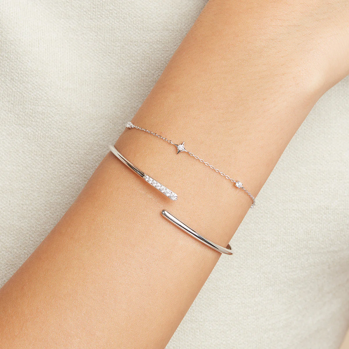 Cosmic Star Charm Bracelet in Silver - Image 4